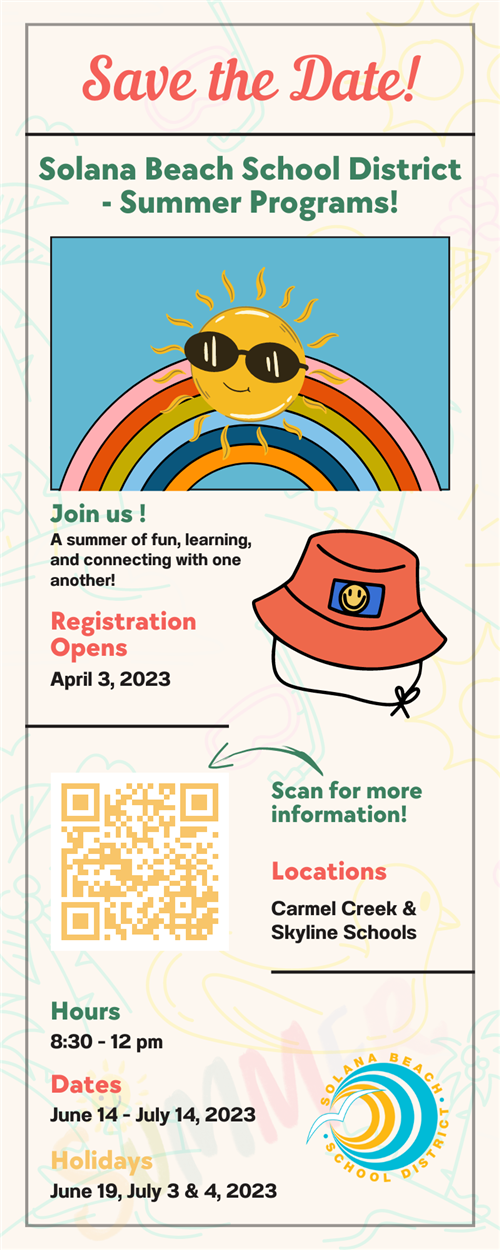 Save the Date! Summer Program registration opens April 3, 2023